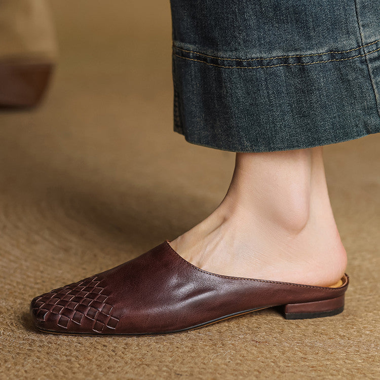 Mules en cuir véritable Helma