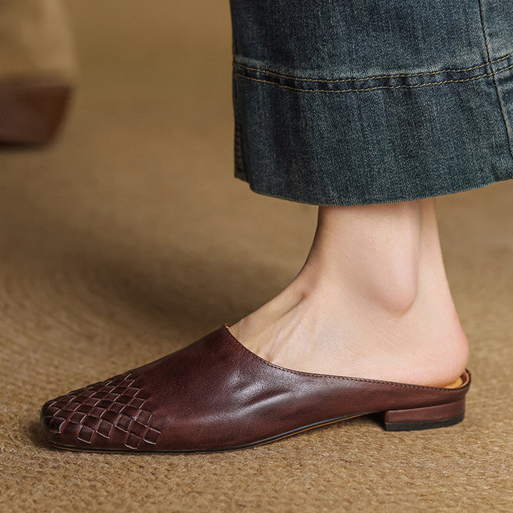 Mules en cuir véritable Helma