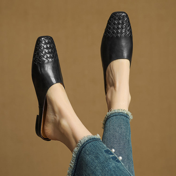 Mules en cuir véritable Helma