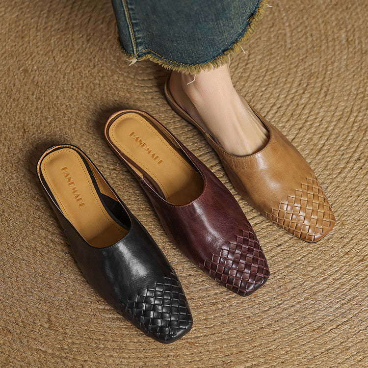 Mules en cuir véritable Helma