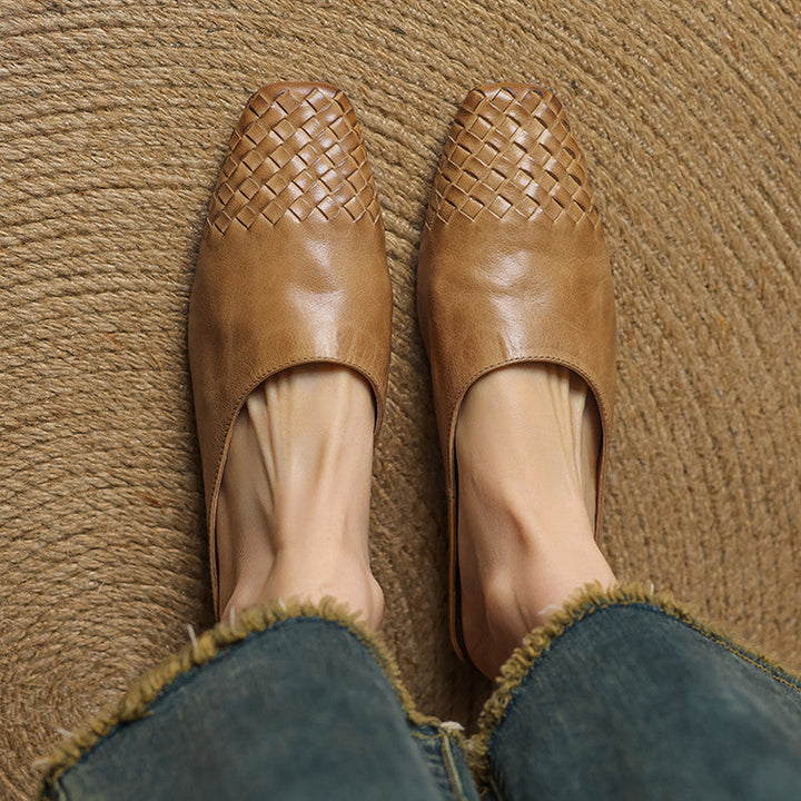 Mules en cuir véritable Helma