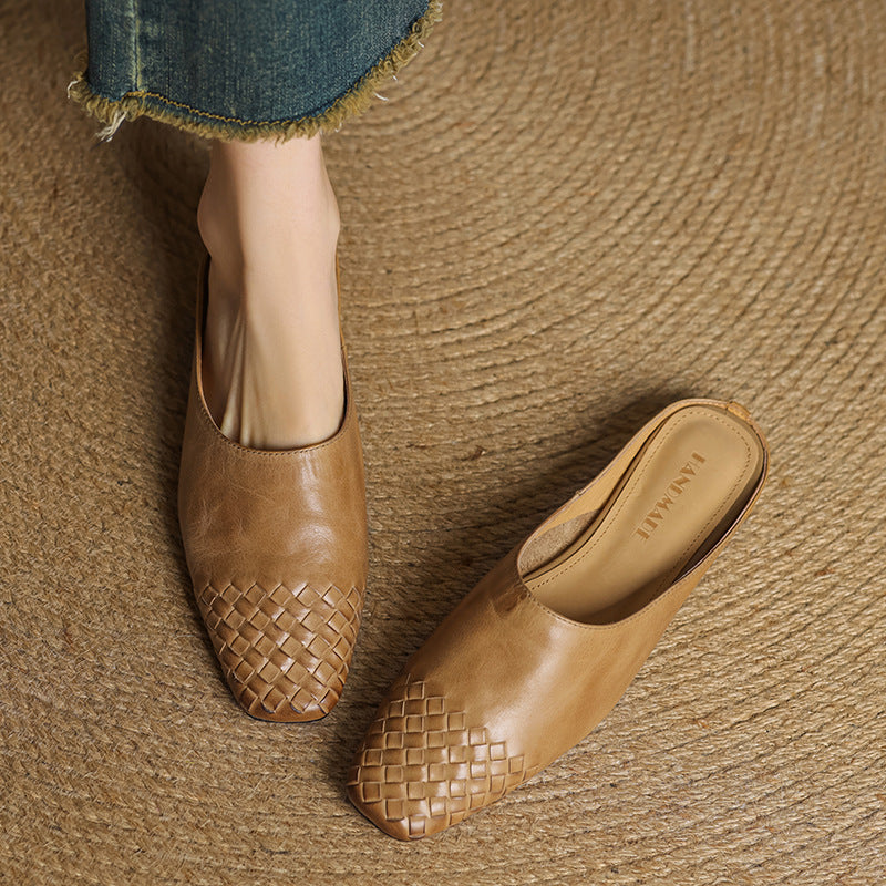 Mules en cuir véritable Helma