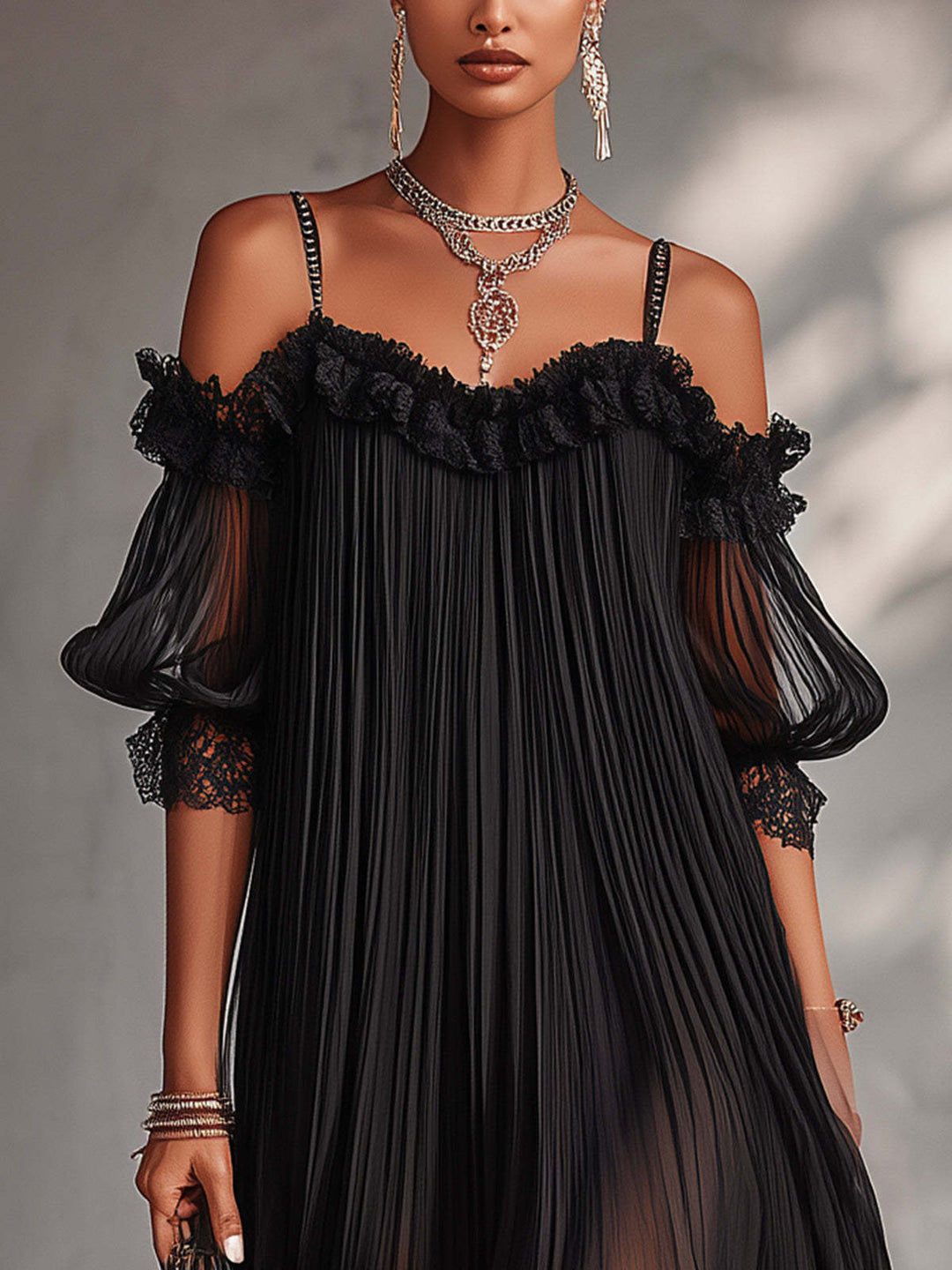 Aurore | Robe Longue en Mousseline Col en V