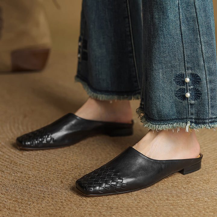 Mules en cuir véritable Helma