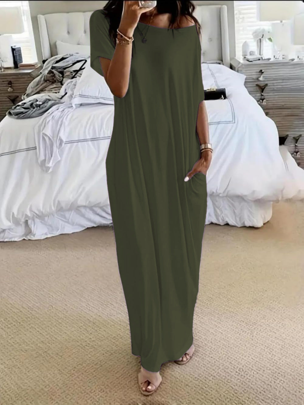 Elowen™ | Robe Oversize Épaule Dénudée