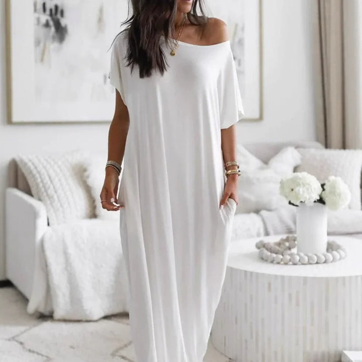 Elowen™ | Robe Oversize Épaule Dénudée