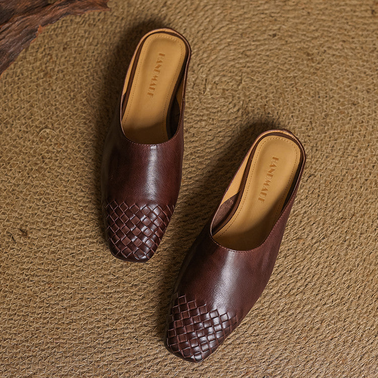 Mules en cuir véritable Helma