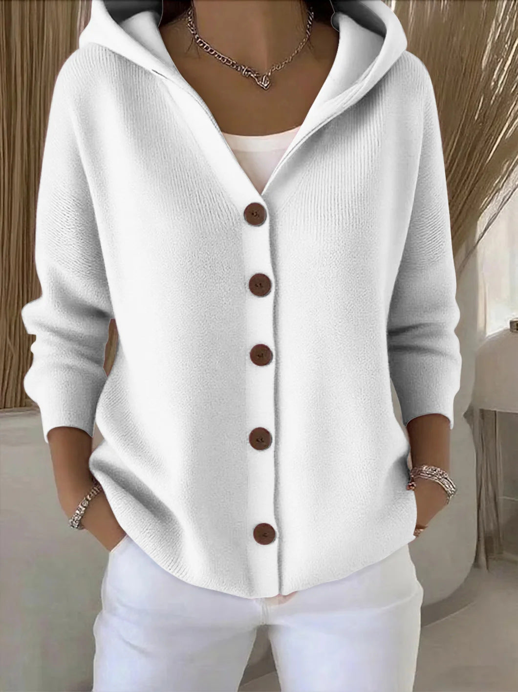 Roseline | Veste en Tricot avec Capuche