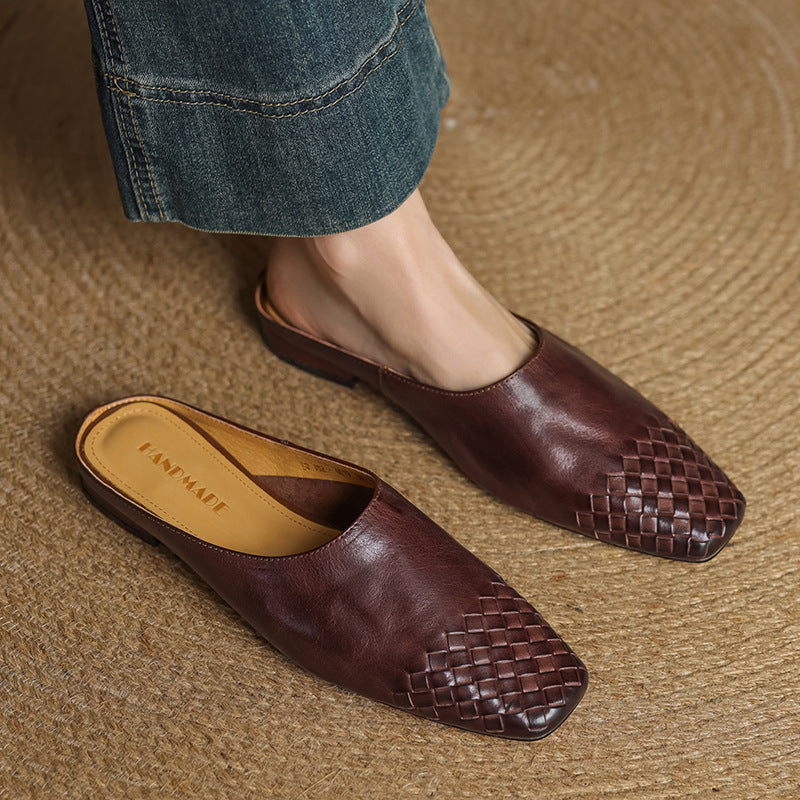 Mules en cuir véritable Helma