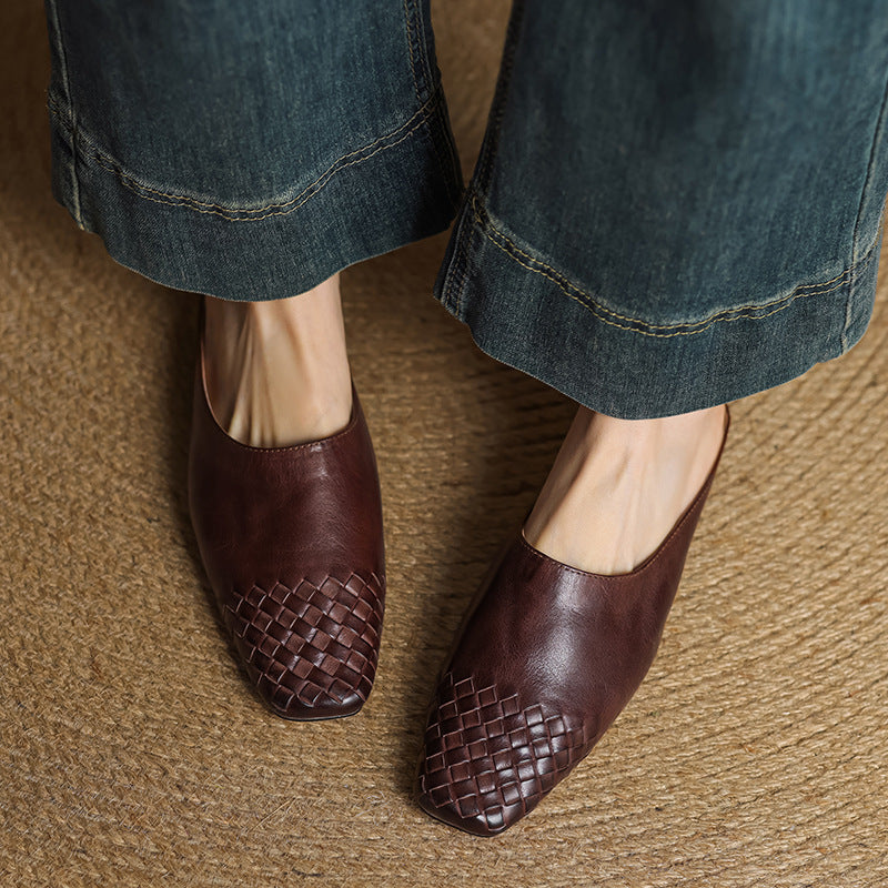 Mules en cuir véritable Helma
