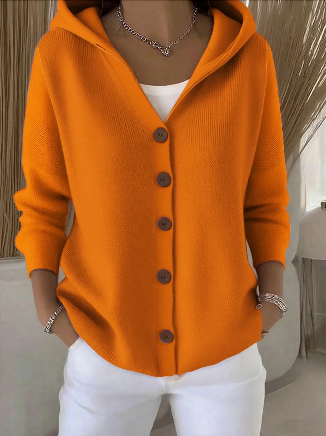 Roseline | Veste en Tricot avec Capuche