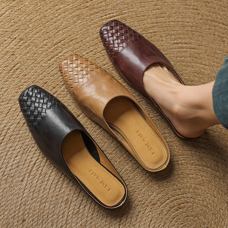 Mules en cuir véritable Helma