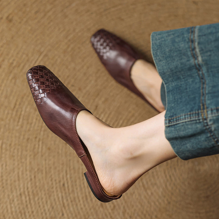 Mules en cuir véritable Helma