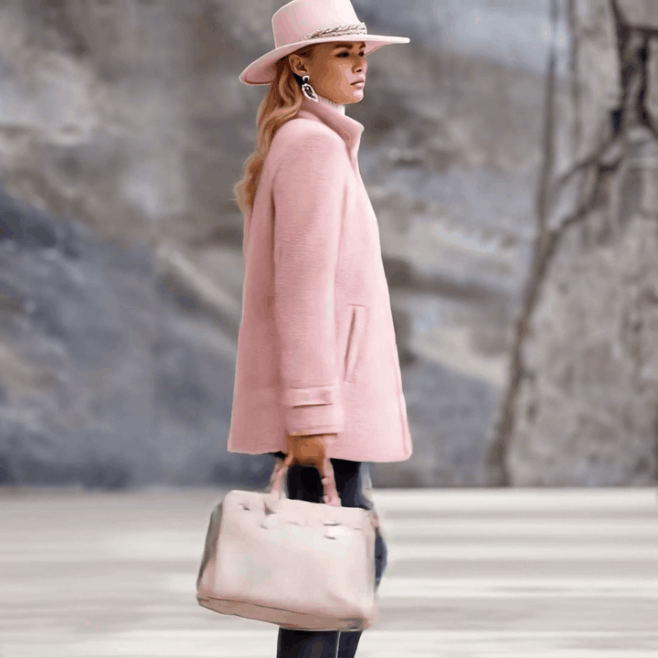 Rosalie | Veste polaire rose vintage zippée