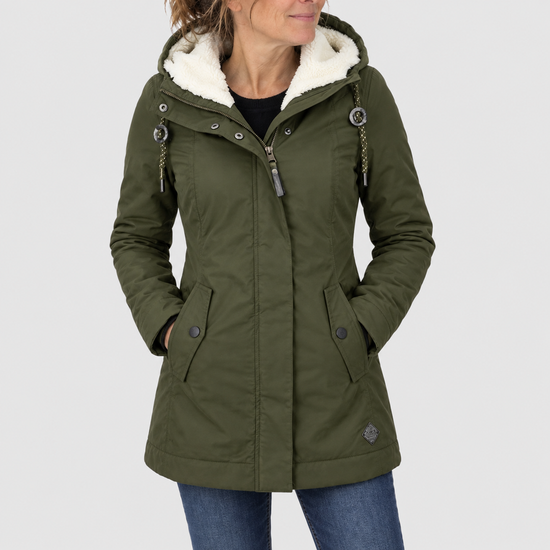 Penelope™ | Parka Imperméable à Capuche Doublée en Fleece