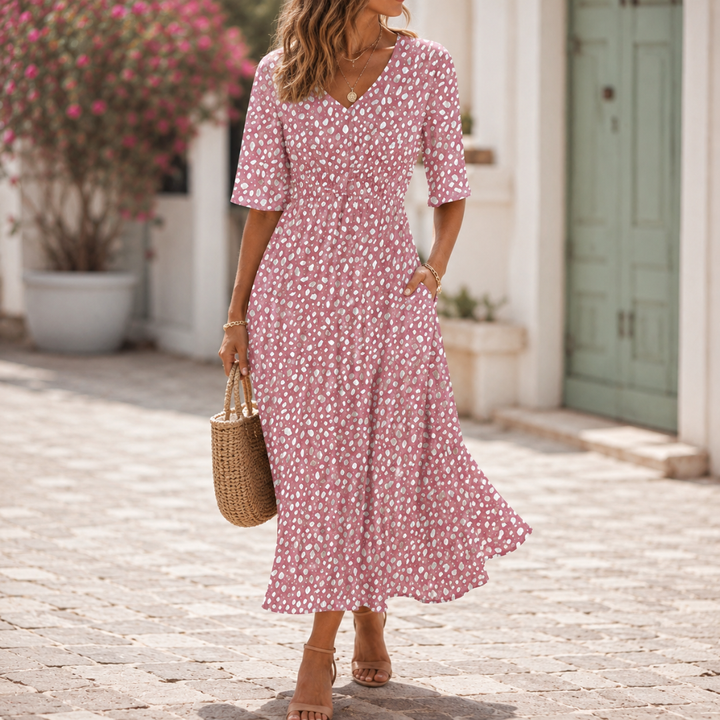 Francesca™ | Robe Midi Élégante à Effet Ventre Plat