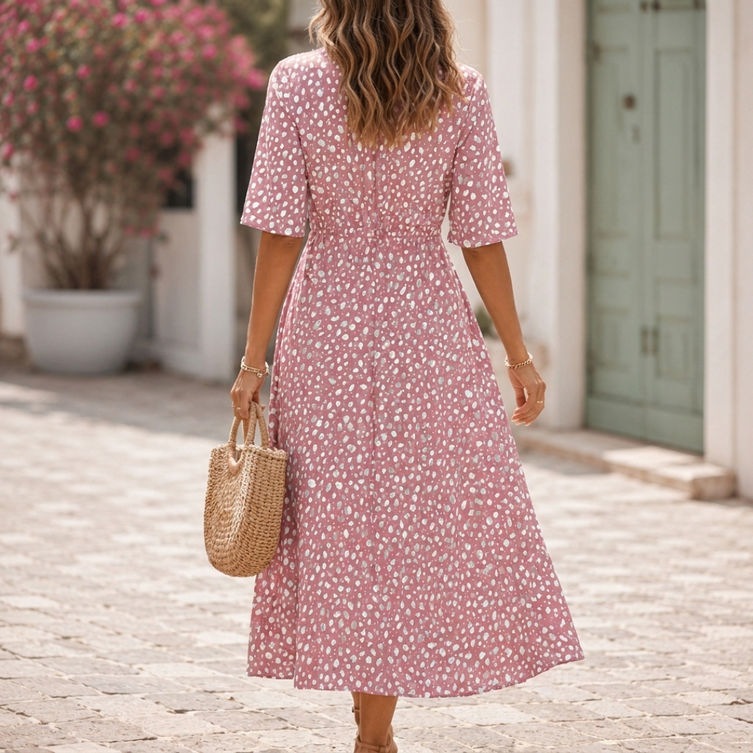 Francesca™ | Robe Midi Élégante à Effet Ventre Plat