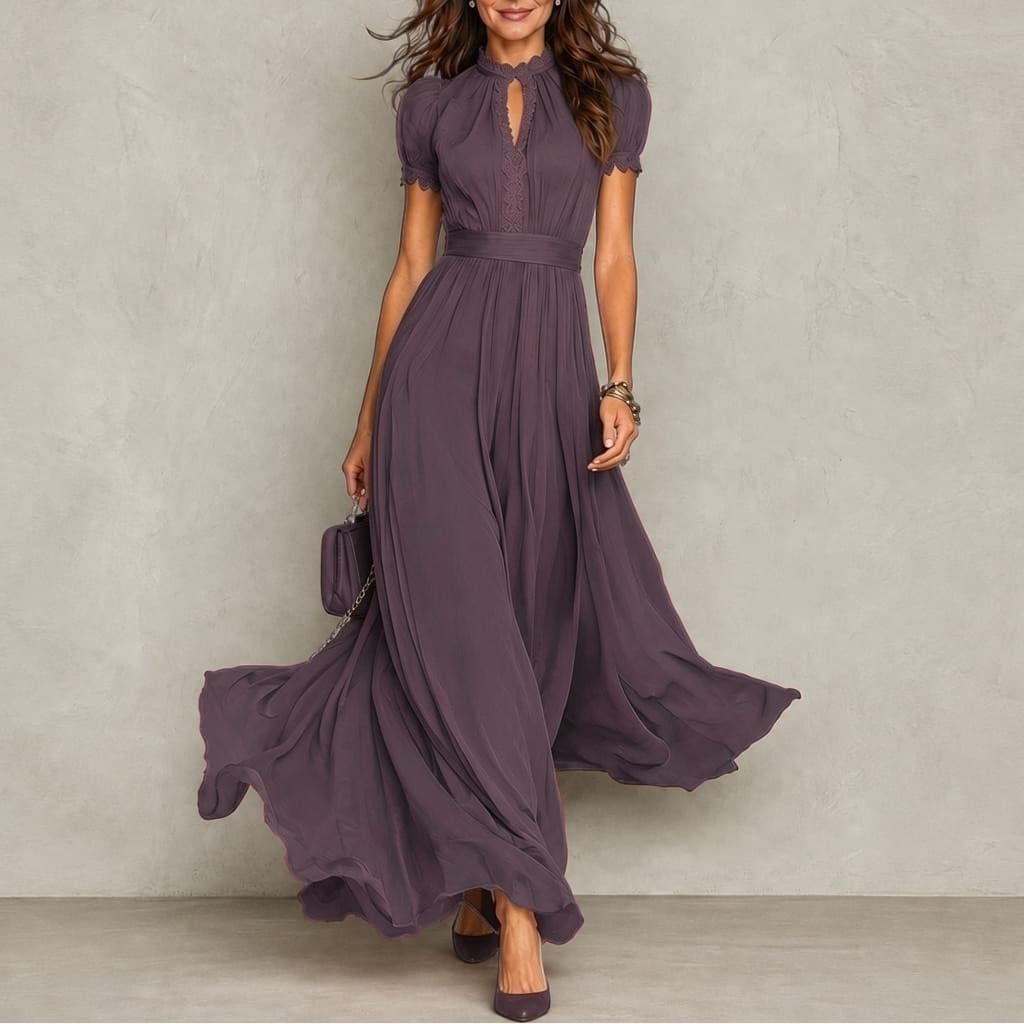 Zoey | Robe plissée élégante à col volanté