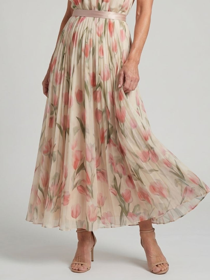 Aurelle™ Robe midi fleurie à encolure dos-nu