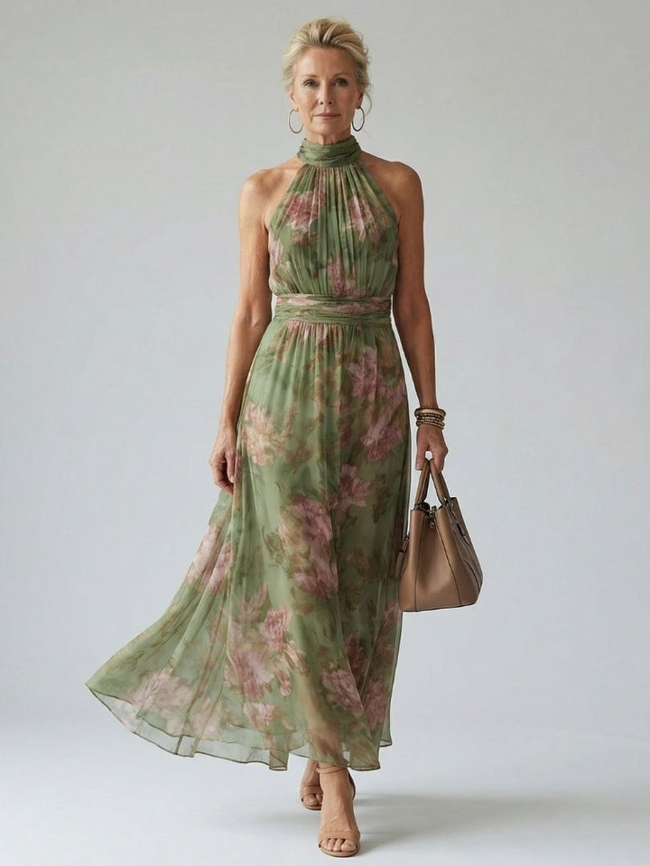 Mirelle™ Robe midi dos-nu froncée