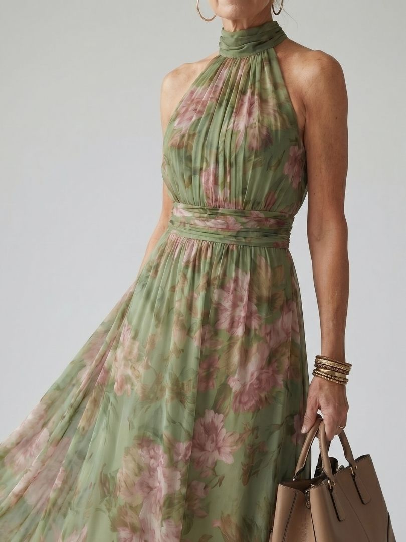 Mirelle™ Robe midi dos-nu froncée