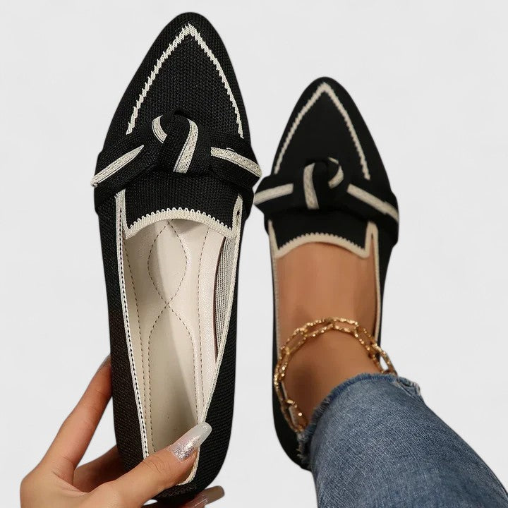 Marceline – Mocassins plats confortables avec élégant nœud tressé