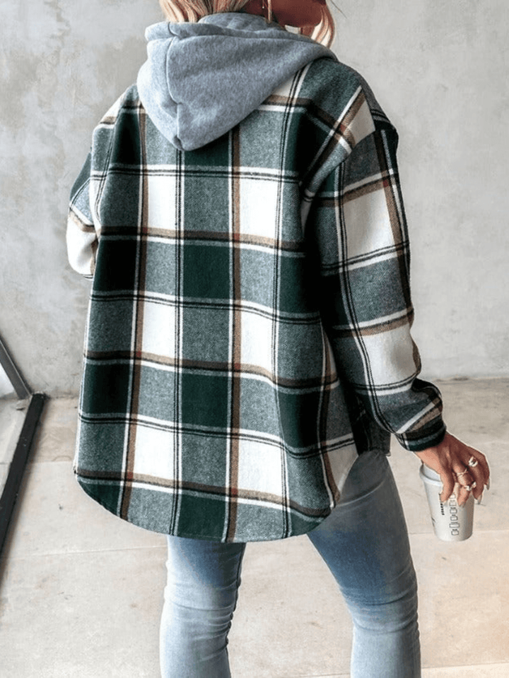 Harlow | Surchemise à capuche à carreaux douillette