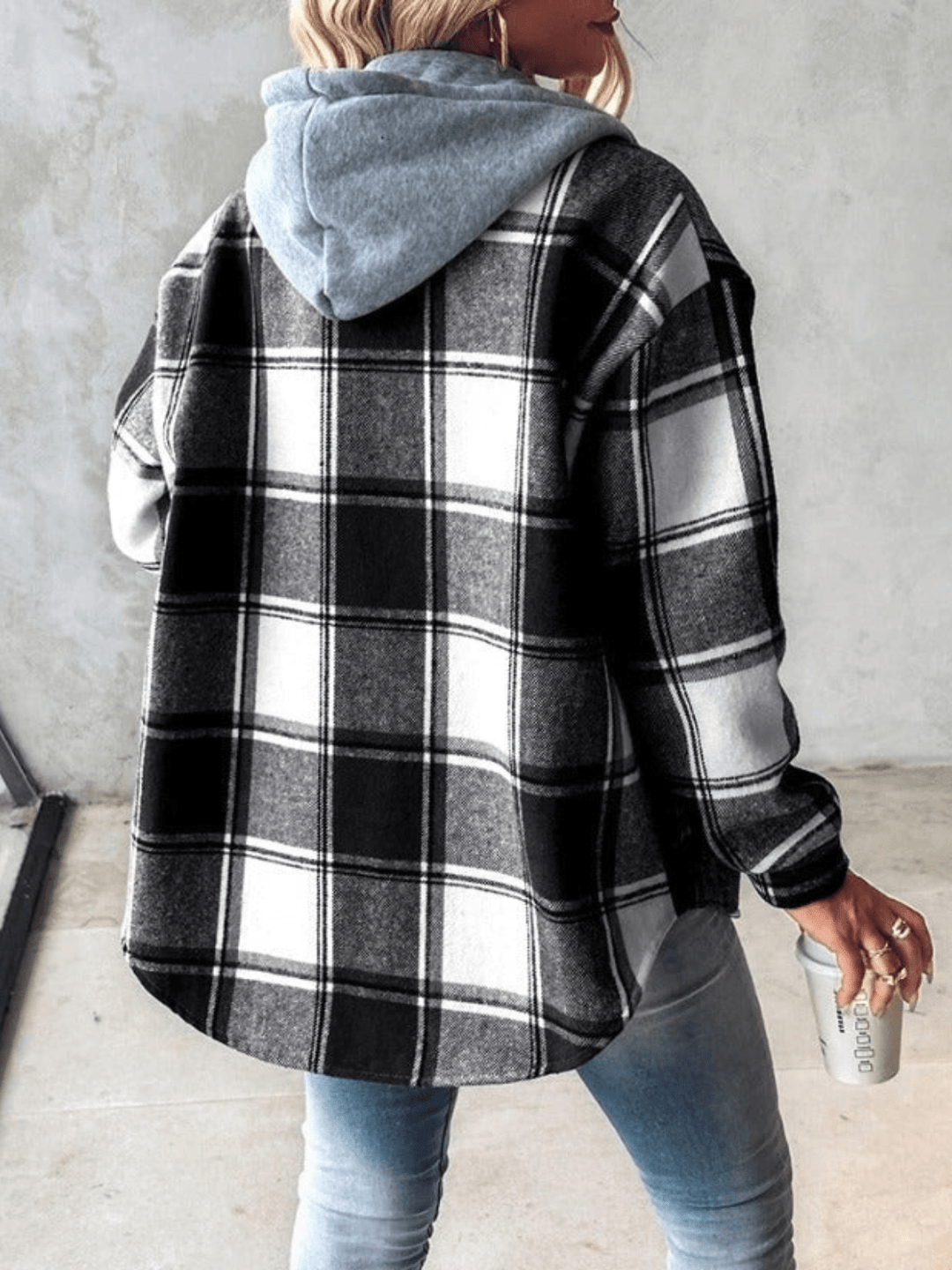 Harlow | Surchemise à capuche à carreaux douillette