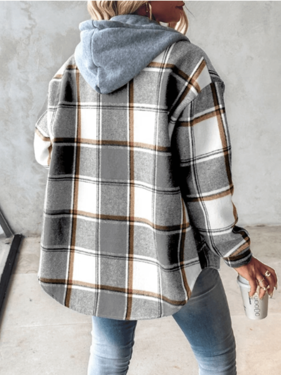 Harlow | Surchemise à capuche à carreaux douillette