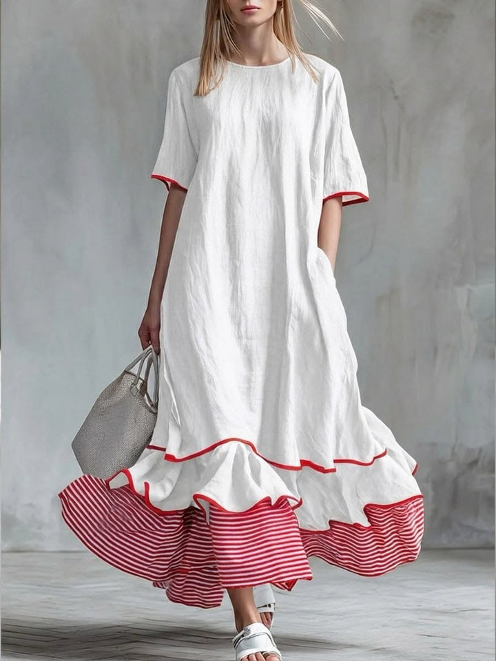 Inma | Robe décontractée avec des patchs rayés