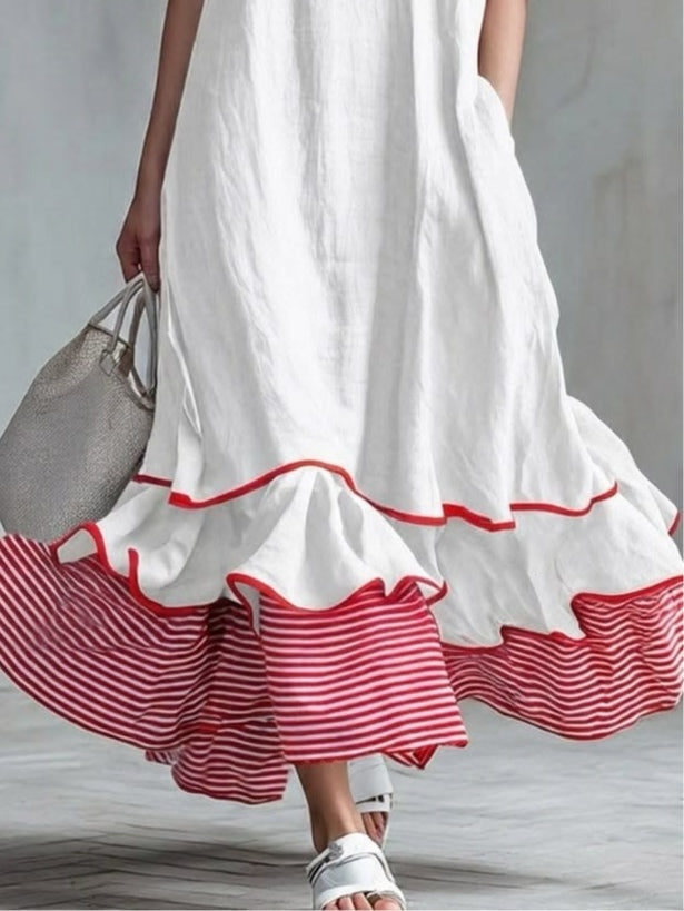 Inma | Robe décontractée avec des patchs rayés