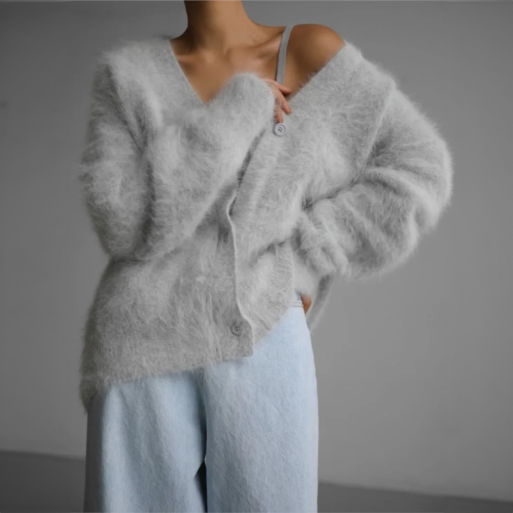 Élise | Cardigan Mohair Duveteux