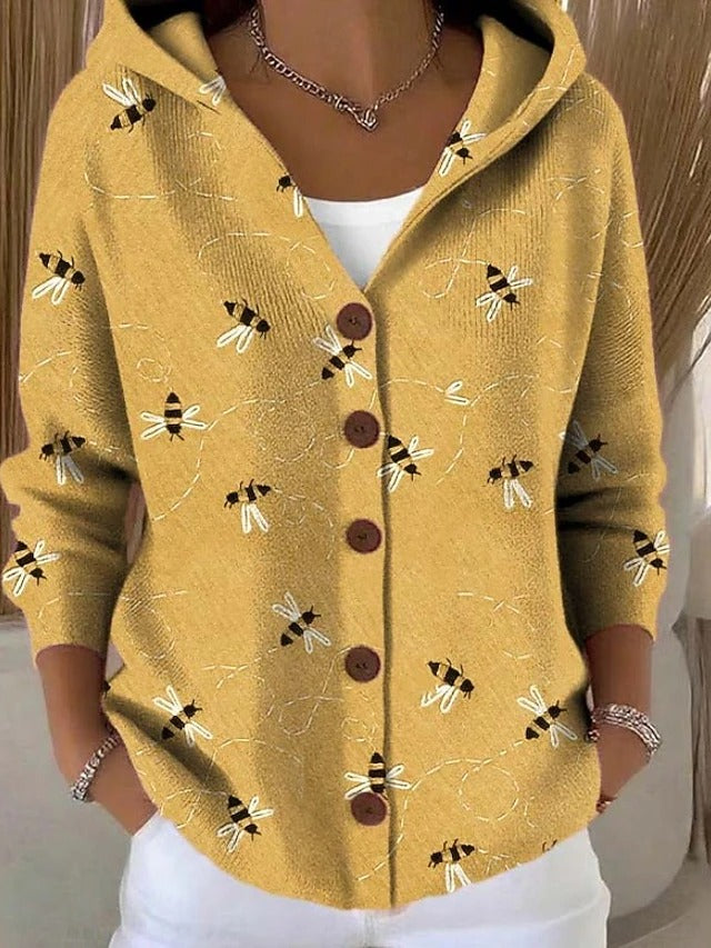 Perrine | Veste en Maille Imprimée avec Capuche