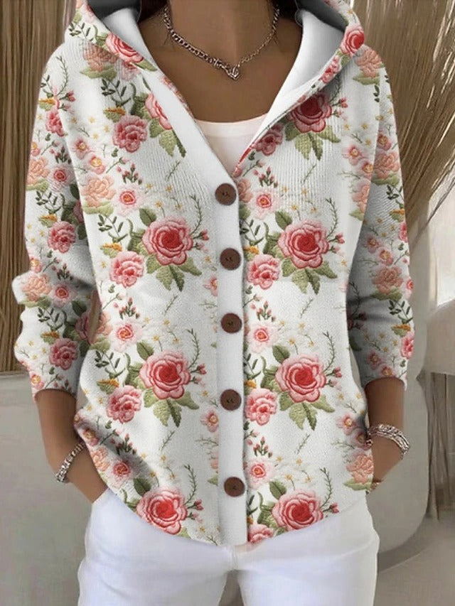 Perrine | Veste en Maille Imprimée avec Capuche