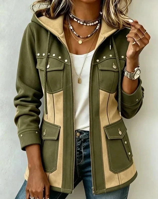 Véronique | Veste à Capuche Bi-Matière