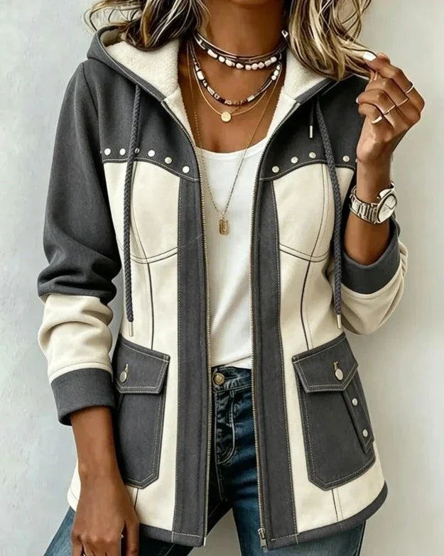 Véronique | Veste à Capuche Bi-Matière