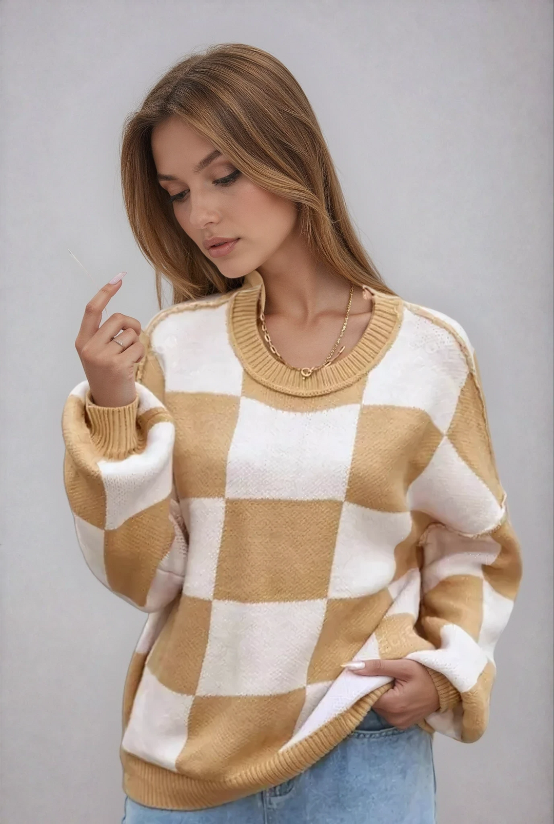 Wynne | Pull oversize à damier