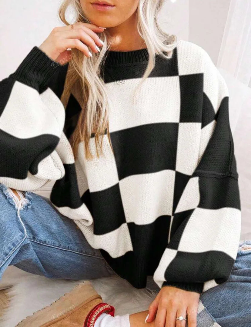 Wynne | Pull oversize à damier