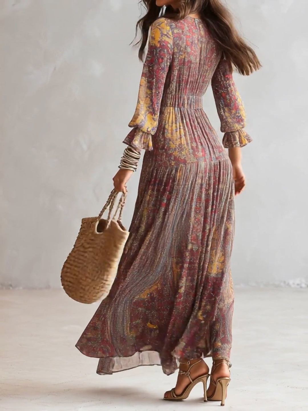 Cosima | Robe Maxi Chiffon Imprimé Paisley à Col V