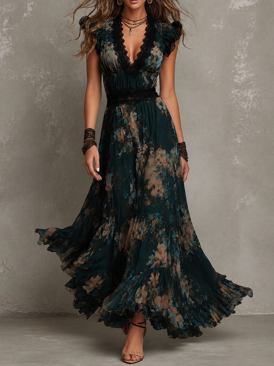 Wendy | Élégante robe longue fleurie