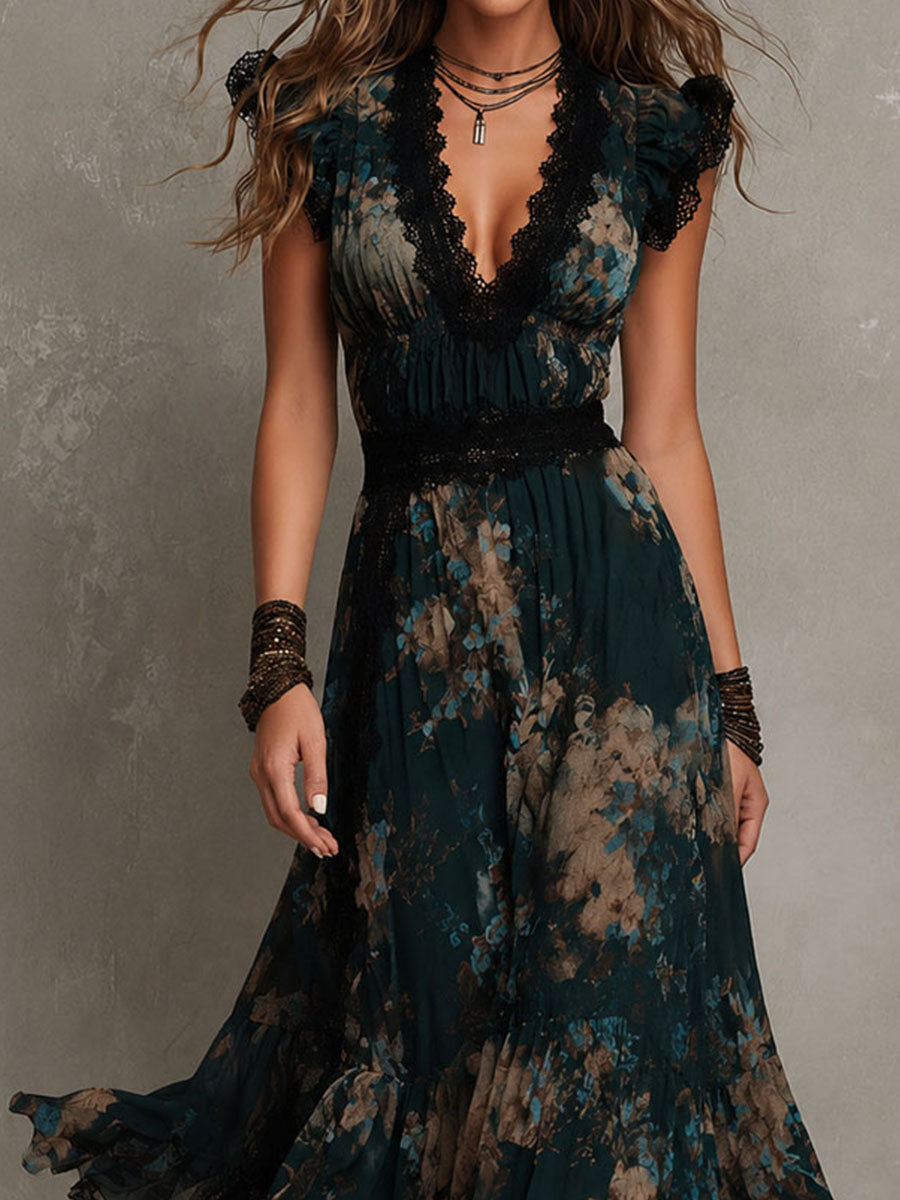 Wendy | Élégante robe longue fleurie