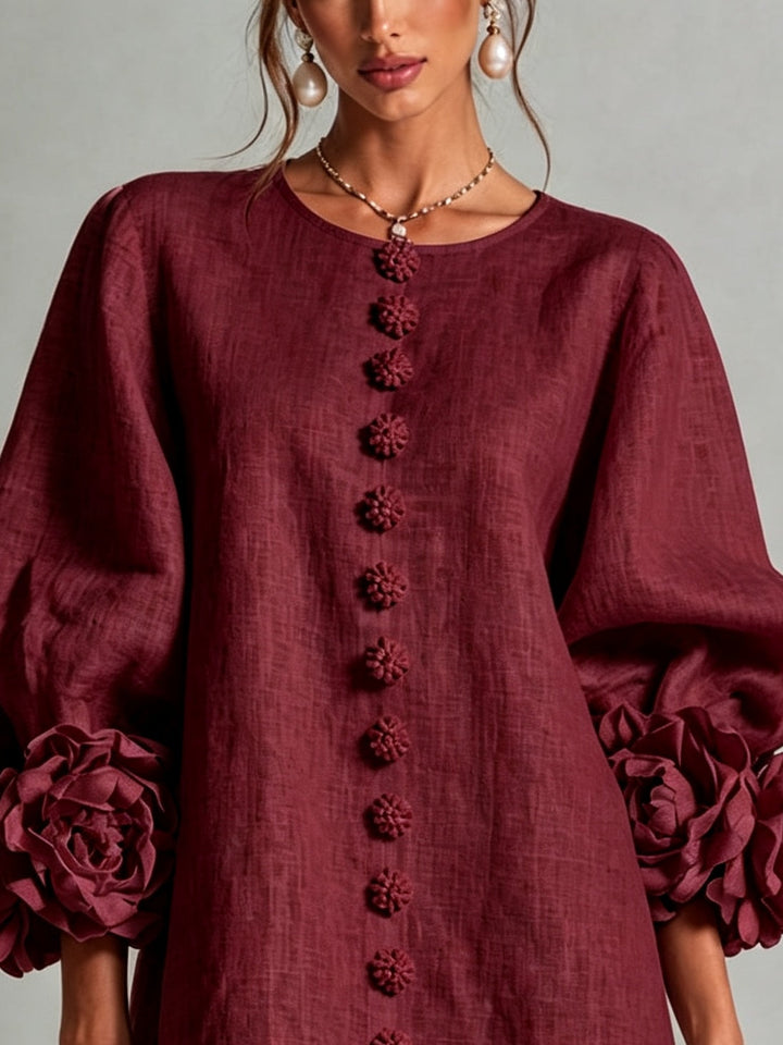Camellia | Robe Mini à Poignets Rosettes