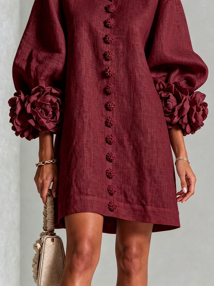 Camellia | Robe Mini à Poignets Rosettes