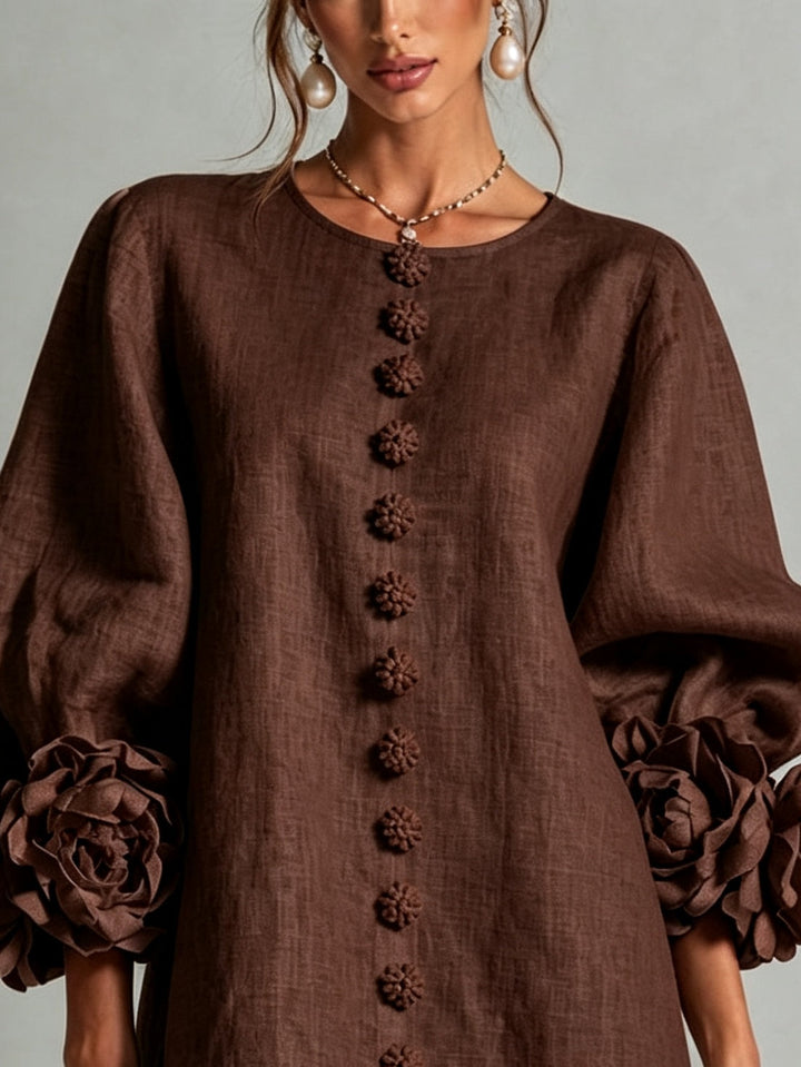 Gabrielle | Robe Mini à Poignets Rosettes