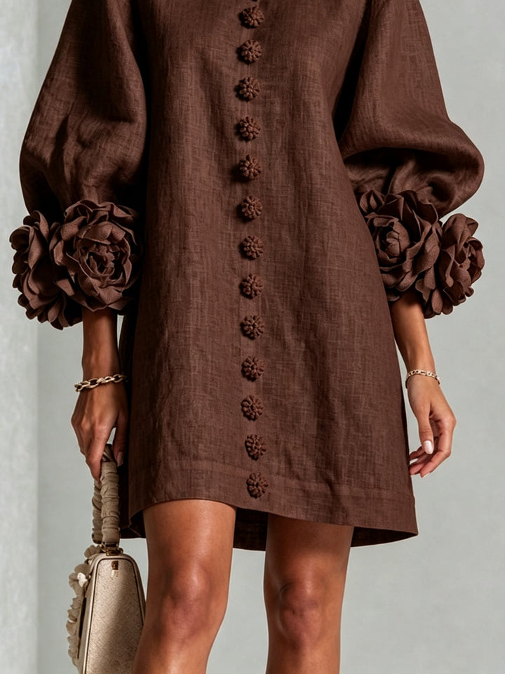 Gabrielle | Robe Mini à Poignets Rosettes