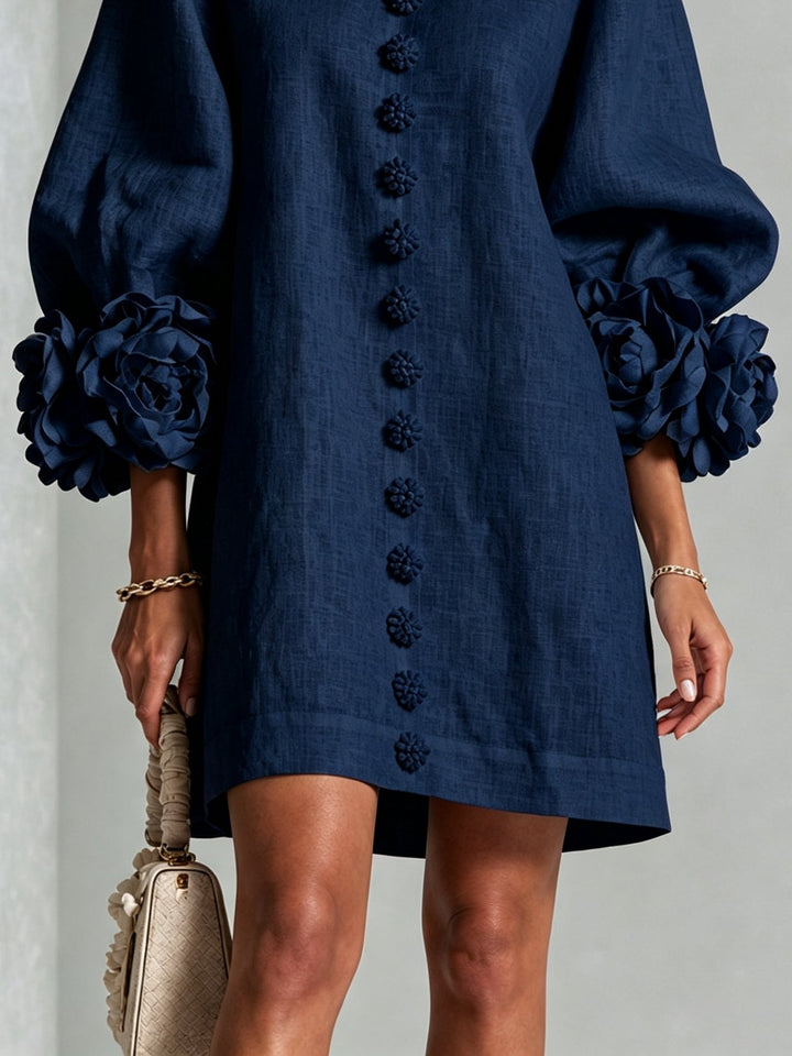 Amelia | Robe Mini à Poignets Rosettes