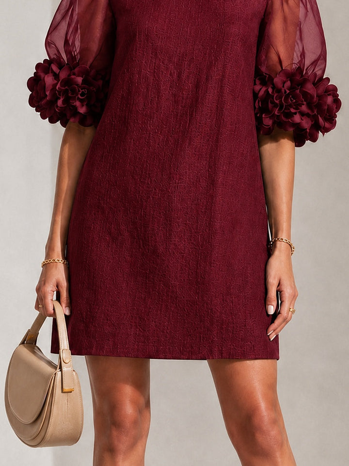 Philippa | Robe Mini à Manches Bouffantes et Poignets Fleuris