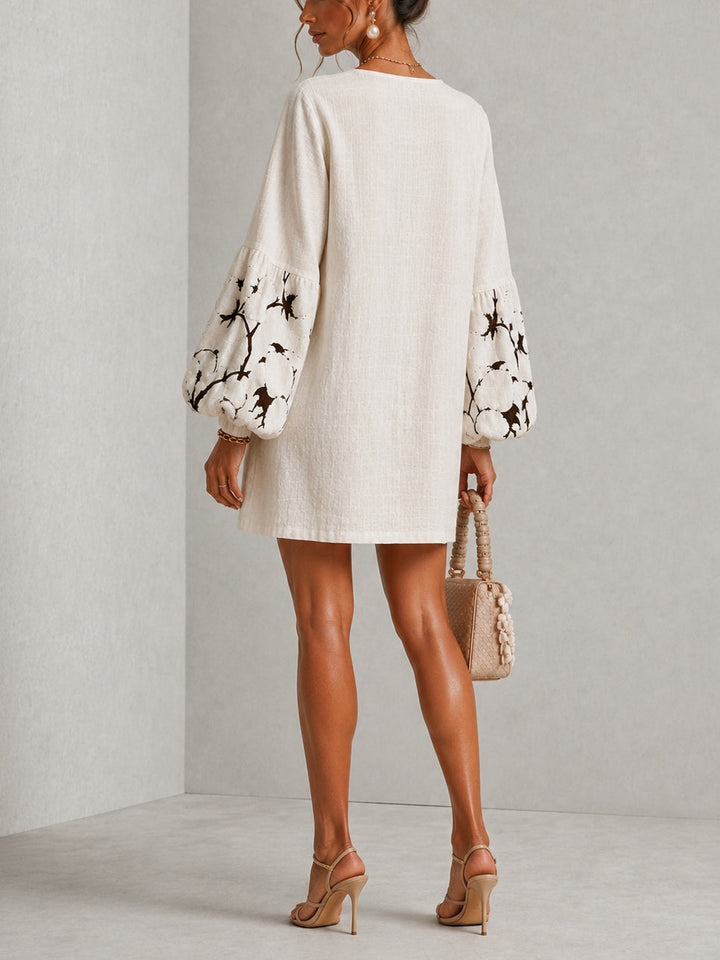 Waverly | Robe Mini Fleurie à Manches Bouffantes