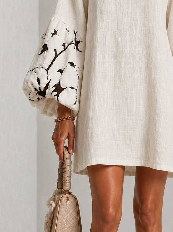 Waverly | Robe Mini Fleurie à Manches Bouffantes