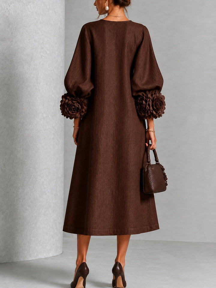 Beverly | Robe Midi à Poignets Rosettes
